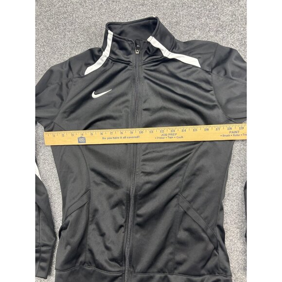 Nike Jacket Womens Medium Black Full Zip Track Training Swoosh Athletic Warm Up - Picture 3 of 8